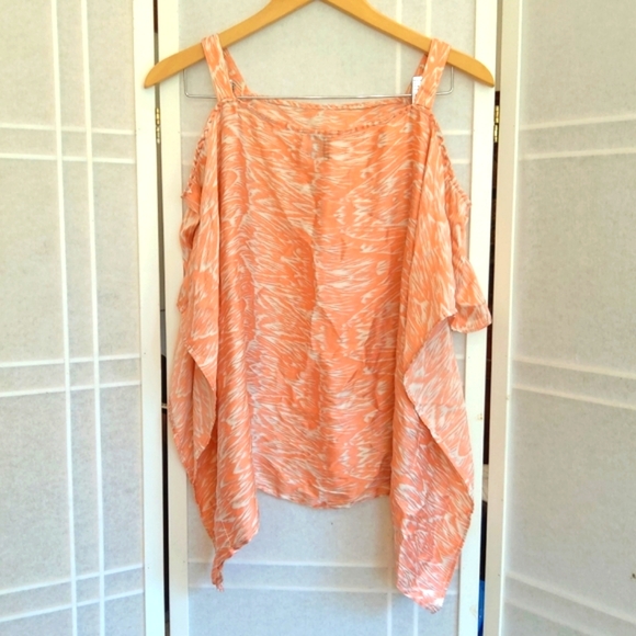 SW3 silk blouse white orange - Picture 4 of 8